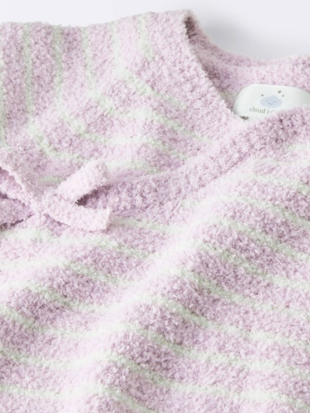 Baby Girls Purple Striped Chenille Wrap Top & Pants Set (6-9M) - Picture 3 of 6